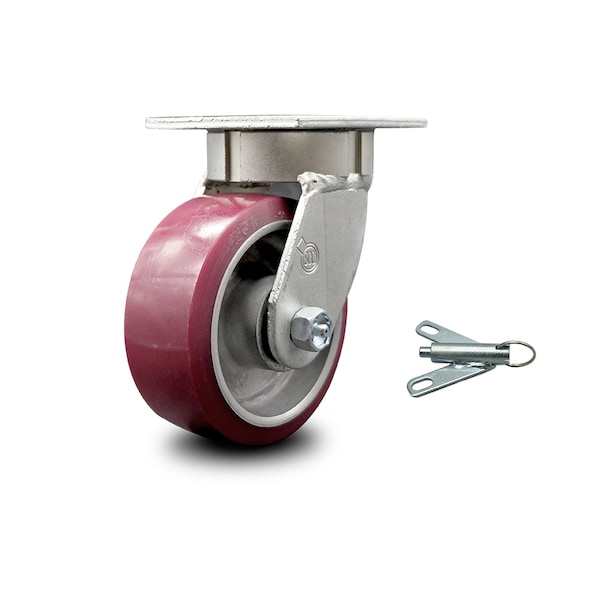 5 Inch Kingpinless Poly on Aluminum Wheel Swivel Caster with Swivel Lock SCC
